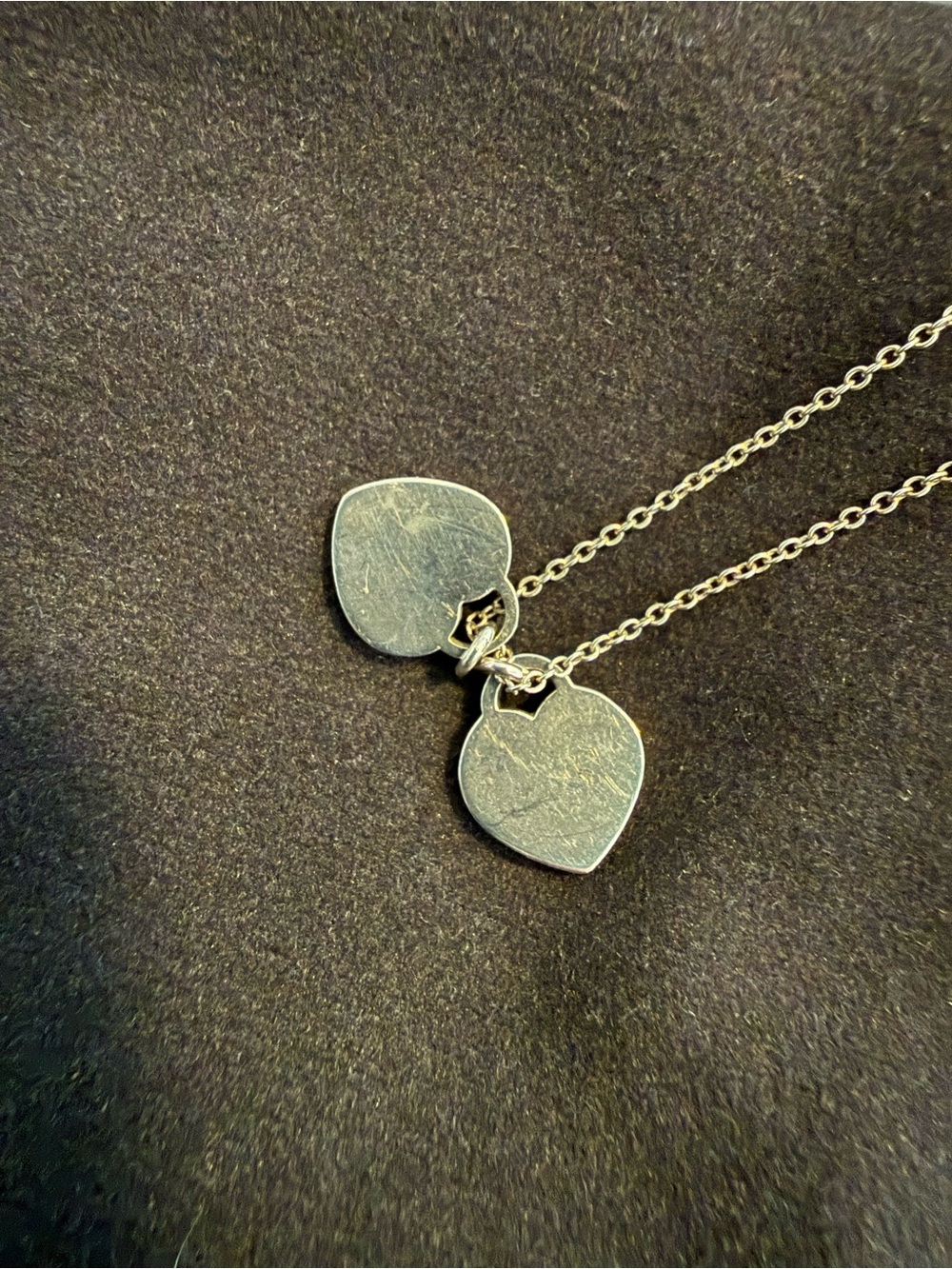 Tiffany & Co. Double Heart Pendant Necklace in Light Green and Silver - Picture 3 of 7